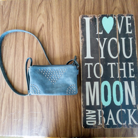 Ripzone Blue CrossBody Silver Studded Purse In EUC B001 - Picture 3 of 7